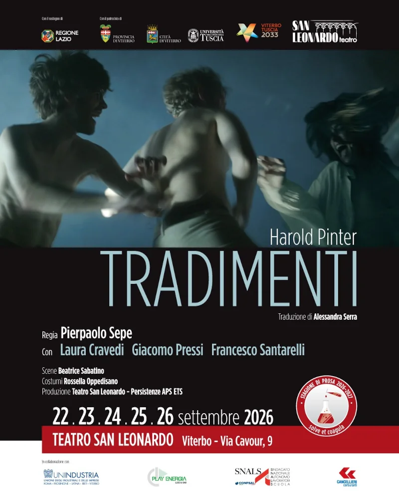 Tradimenti di Pinter: debutto al Teatro San Leonardo